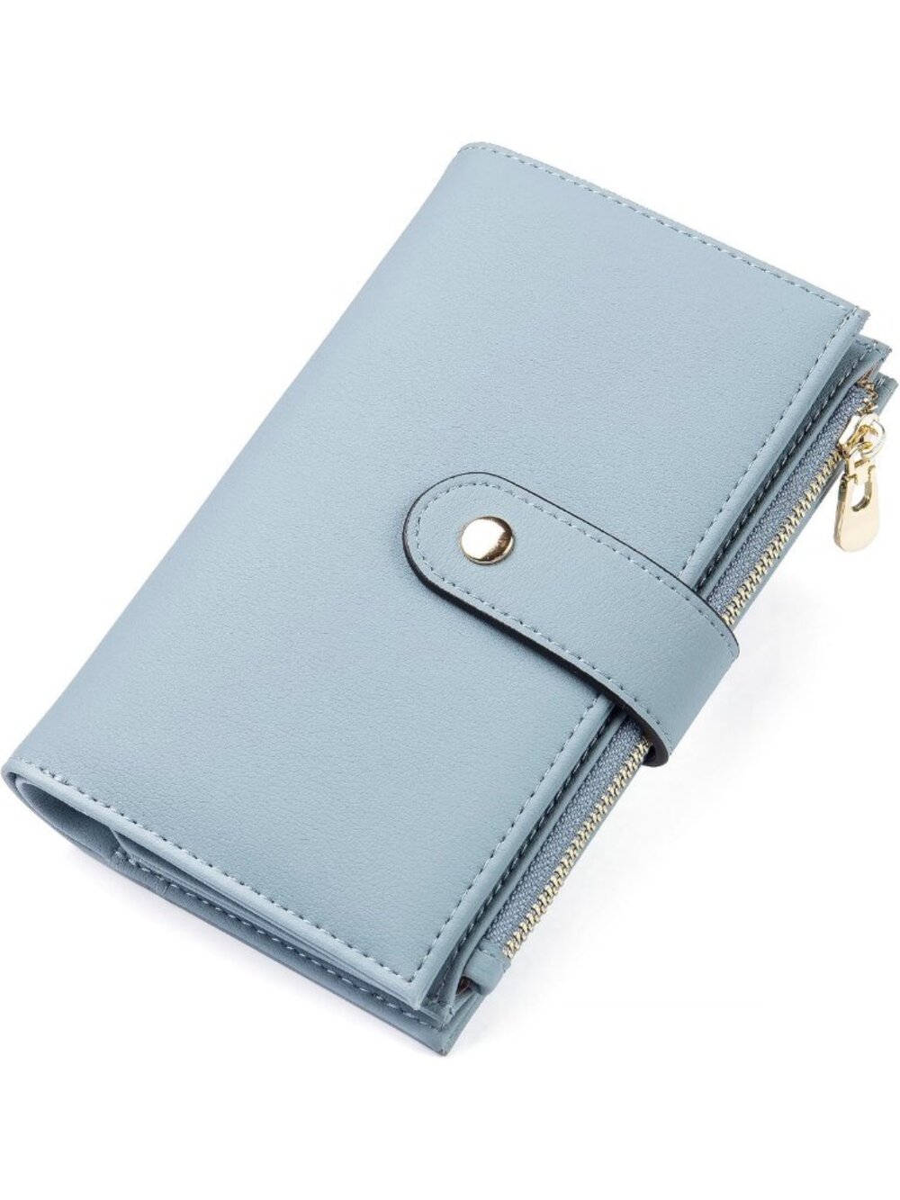 Vegan Leather RFID Blocking Trifold Wallet for Women - Travel Clutch & Card
